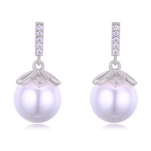 Women earrings S925 Alloy Needle Micro Stud Earrings - Treasure Life Pearl white